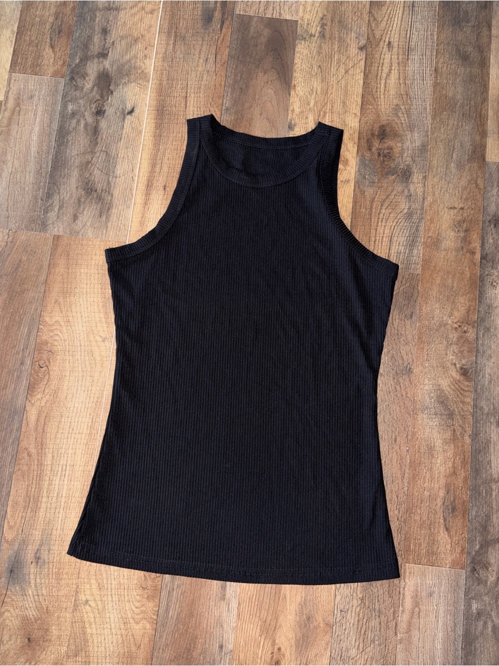 Black Ribbed Tank Top